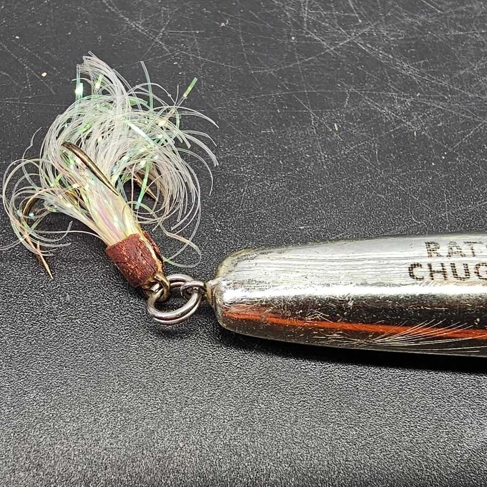 Vintage Storm Rattlin Chug Bug Chrome Orange Topwater Popper Fishing Lure